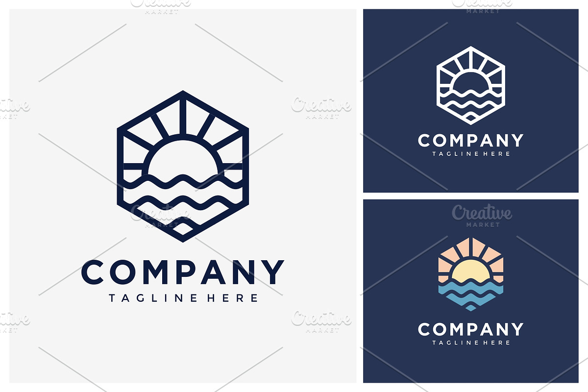 Sunset Sunrise Modern Logo Vector, a Branding & Logo Template by jundio studio