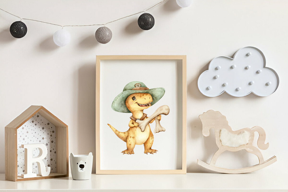 Watercolor Paleontology Dinosaur, an Illustration by CreationArt (Photo 9 of 9)