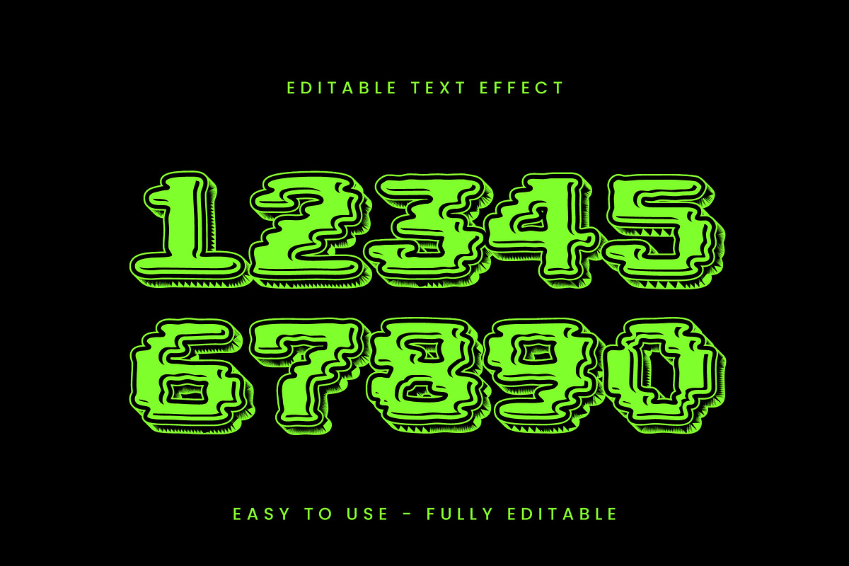 Neon Embossed Distorted Text Effect preview 2