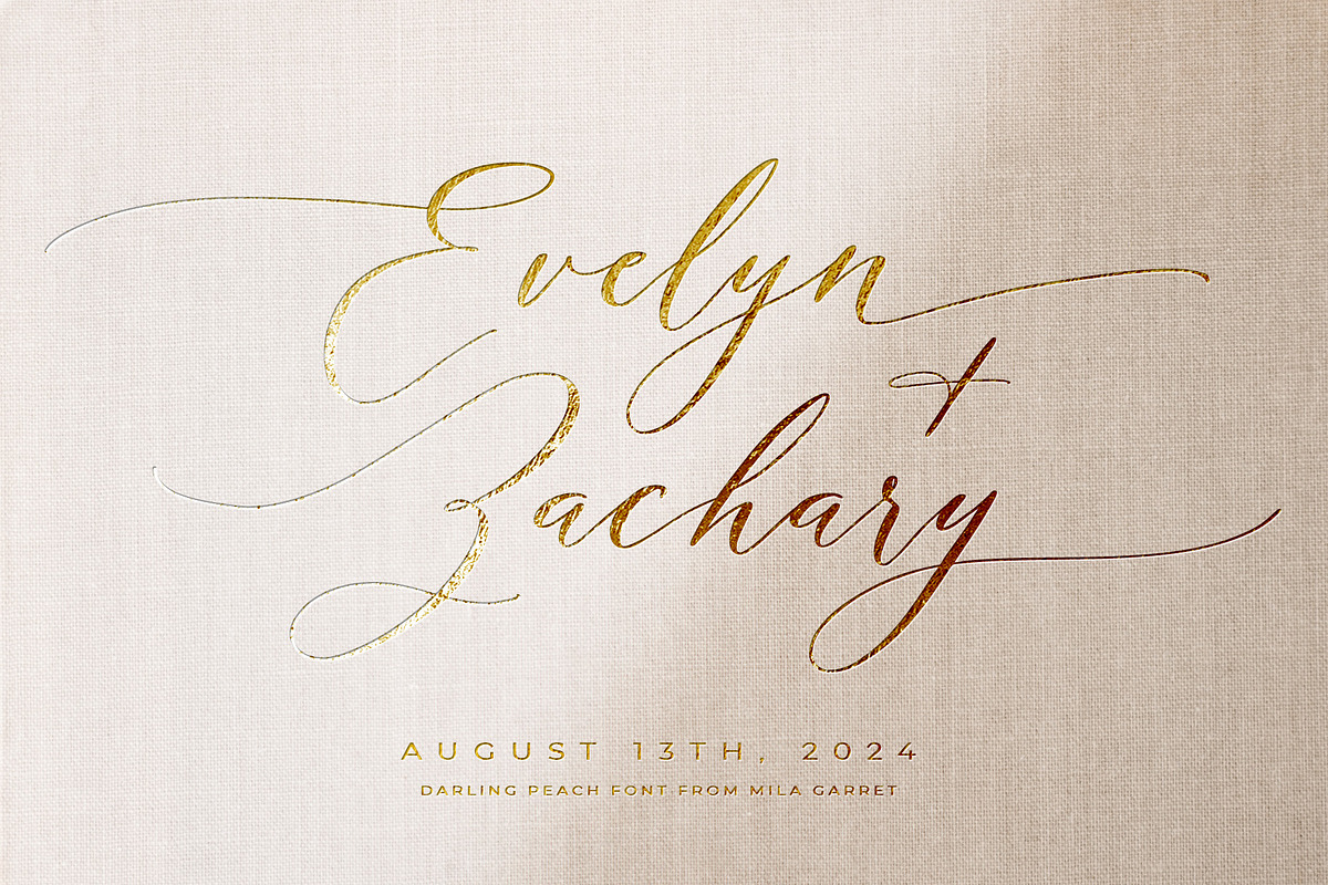 Darling Peach Wedding Heart Script, a Script Font by Mila Garret (Photo 12 of 16)
