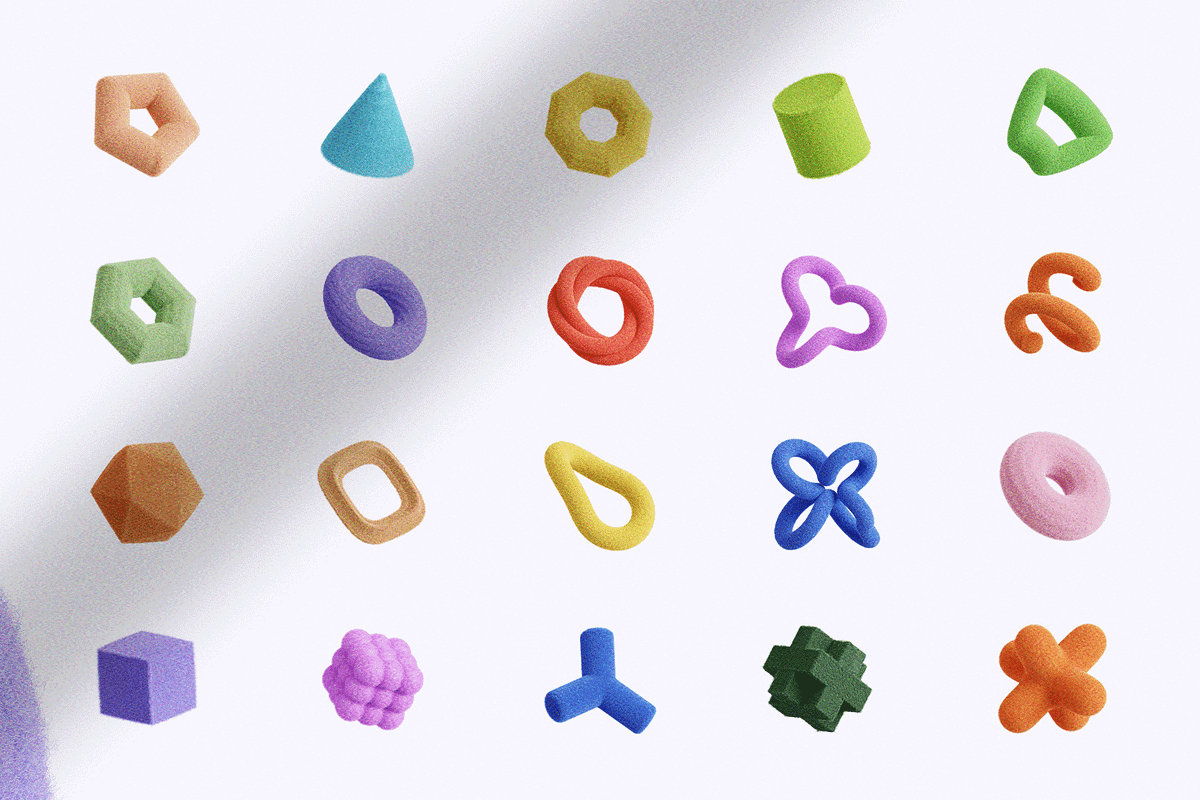 100 Fluffy 3D Elements, an Object Graphic by Tridimensi Pro (Photo 6 of 18)