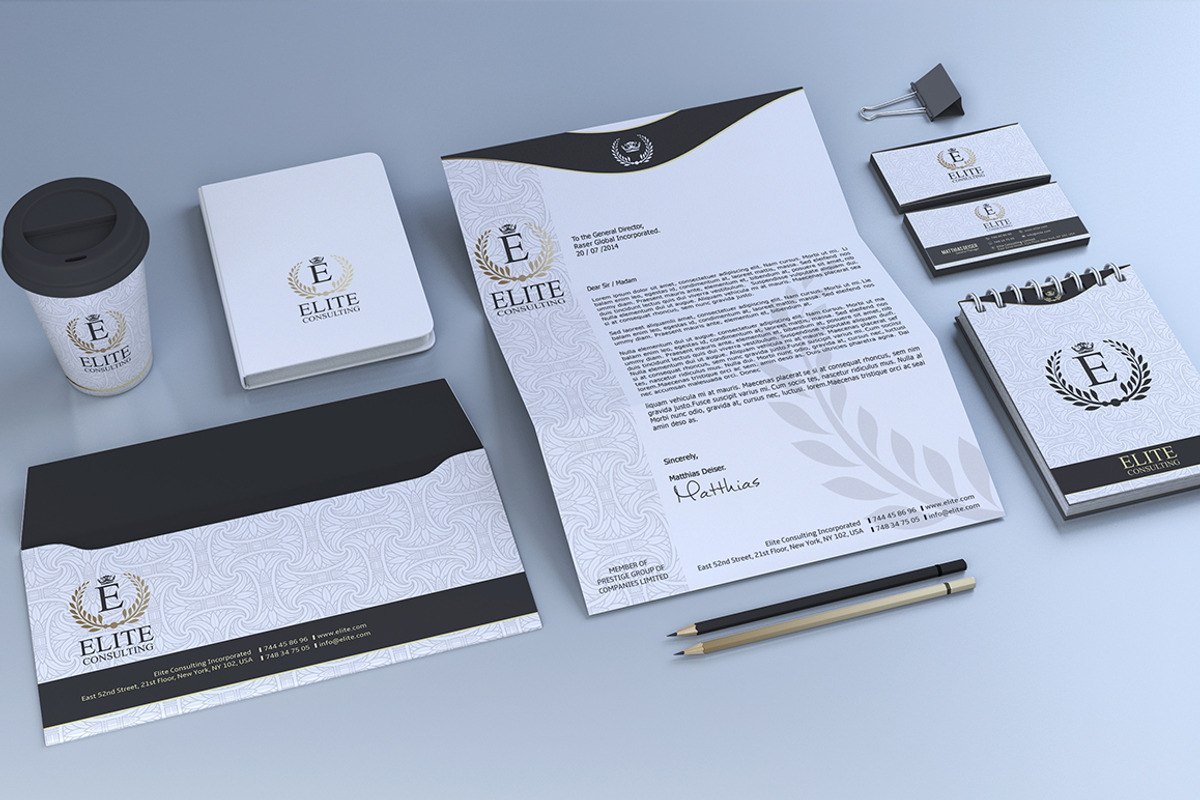 Gold And White Corporate Identity, a Stationery Template by Marvel (Photo 2 of 5)