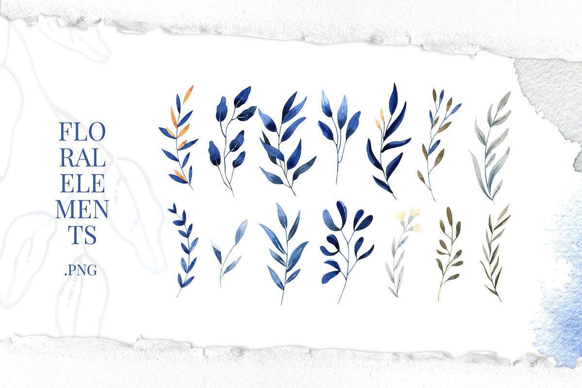 Deep Blue Alphabet Watercolor Set, a Work Illustration by Julia M. Watercolor (Photo 6 of 17)