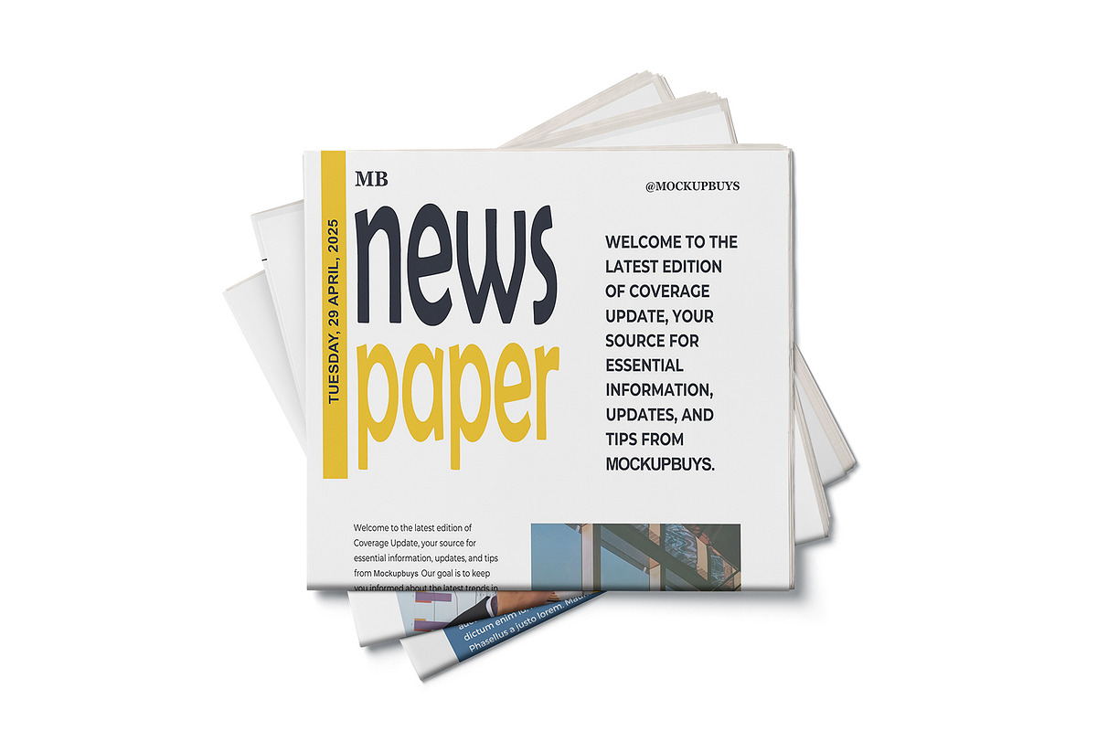Newspaper Mockup, an Advertising Mockup by mockupbuys (Photo 6 of 8)