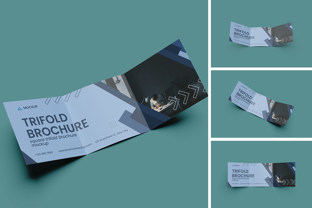 Square Trifold Brochure Mockup, an Advertising Mockup by YurnalisPerix (Photo 1 of 5)