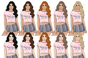 Weekend Girls Clipart, a Person Illustration by GlamArtZhanna (Thumbnail 2 of 5)