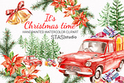 Cozy Christmas Watercolor Clipart, a Seasonal Illustration by STASIstudio (Thumbnail 1 of 3)