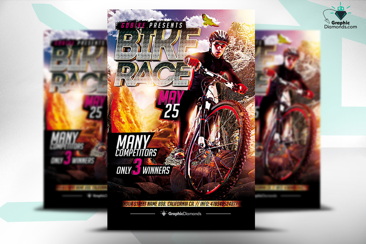 Bike Race PSD Flyer, a Flyer Template by GraphicDiamonds