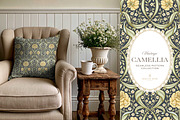 Arts & Crafts Floral Pattern Navy, a Pattern Graphic by Eclectic Anthology (Thumbnail 8 of 10)