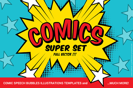 Comic Elements Vector HUGE Set!, an Illustration by FourLeafLover