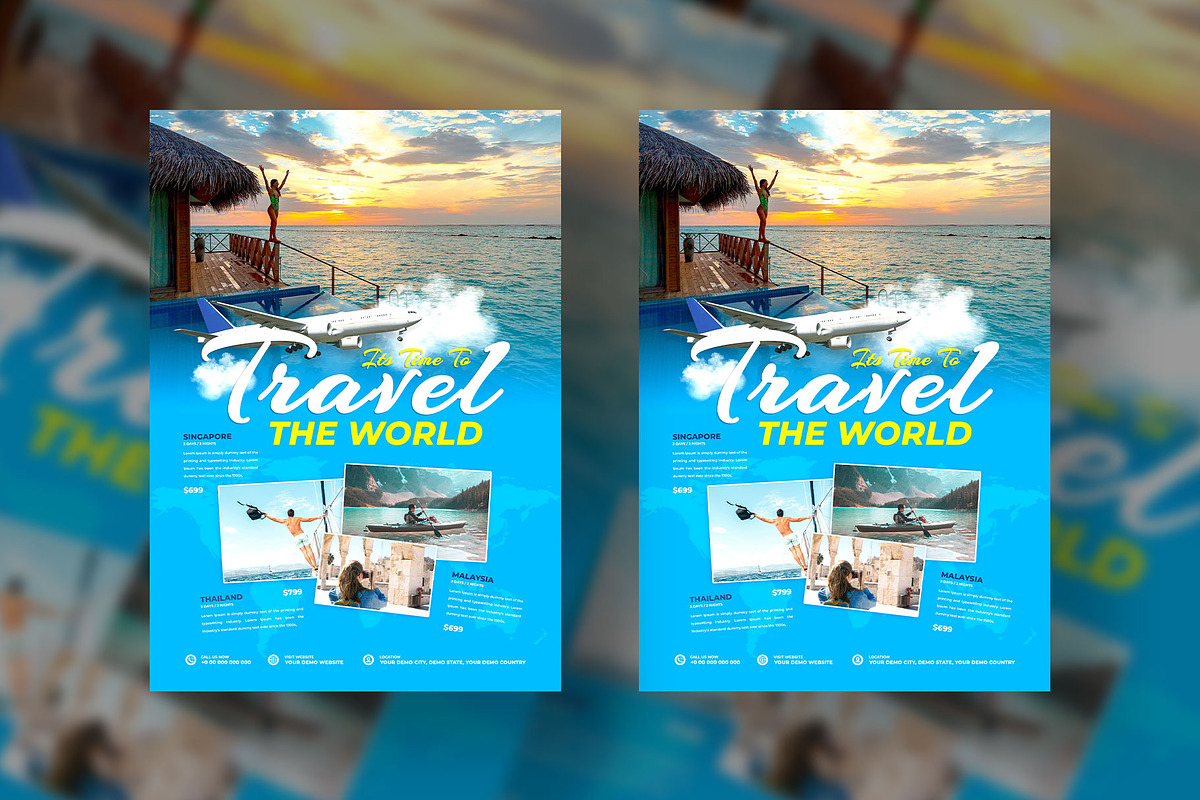 Travel Flyer Poster design template, a Flyer Template by Tanmoy Topu (Photo 6 of 6)