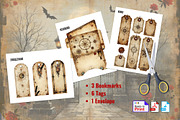 Vintage Halloween Junk Journal Kit, a Background Graphic by Graphic Template (Thumbnail 2 of 3)