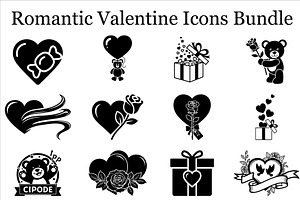 Valentine Day Black Clipart Pack, a Graphic by musafir_fashion