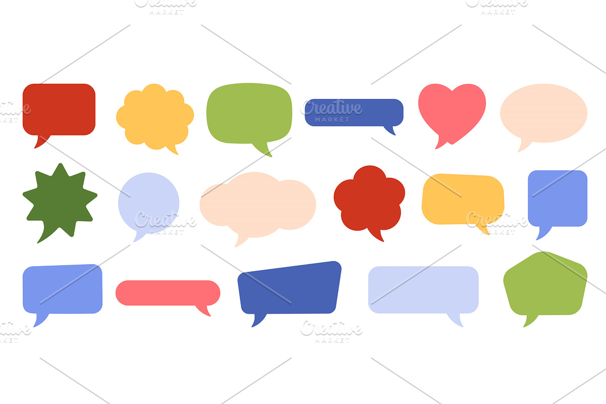 Colorful Flat Speech Bubble Vector, an Illustration by Flashvector