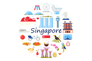 Travel to Singapore, culture, an Object Illustration by Flashvector