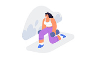 People do sport exercises in gym set, a Sport Illustration by Good Studio (Thumbnail 3 of 15)