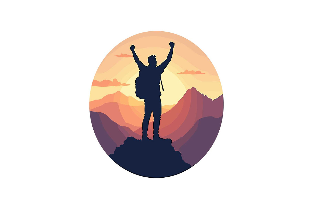 Sunset Hiking Silhouette  Bundle, an Object Graphic by yasushie (Photo 9 of 16)