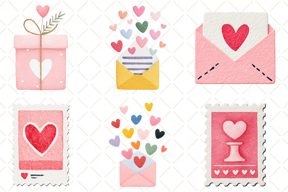 Valentines Mail Clipart Valentines, an Illustration by Black Bird Studio (Photo 3 of 6)