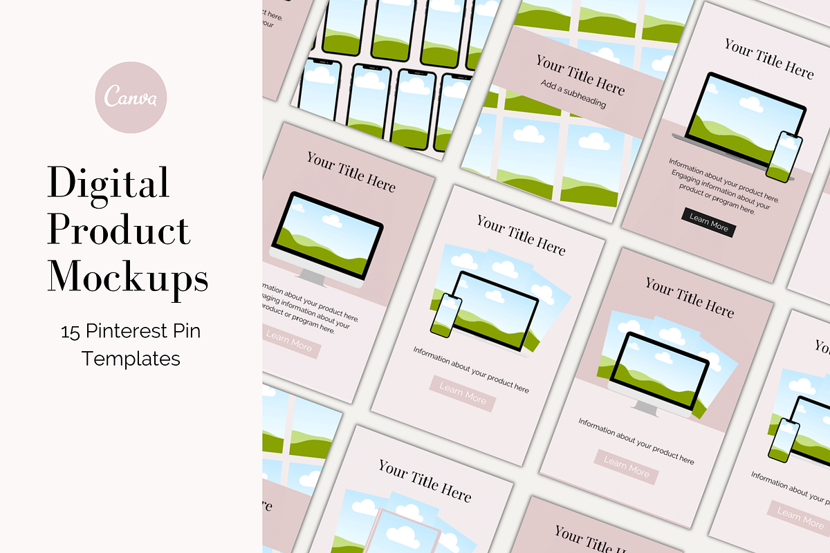 Pinterest Digital Mockups, a Social Media Template by Joanna Lane Designs (Photo 1 of 3)
