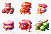 Macaron Watercolor Clipart, an Illustration by RobertsArt (Thumbnail 3 of 8)