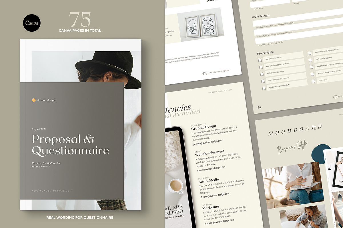 Proposal & Questionnaire for CANVA, a Brochure Template by Imagination Area (Photo 1 of 18)