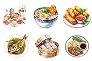 Watercolor Chinese Food Clipart, an Illustration by CreationArt (Thumbnail 2 of 5)