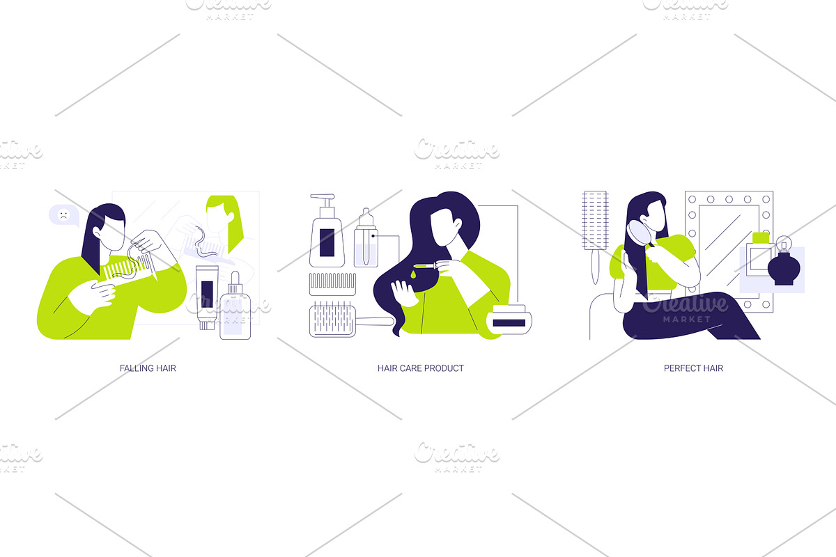 Hair care isolated cartoon vector, a Person Illustration by Visual Generation