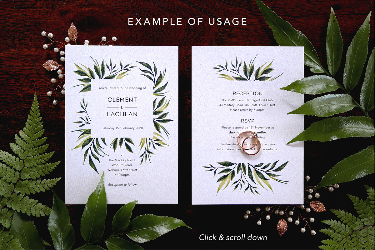 Greenery Foliage & layouts, an Invitation Template by Andrea Muller (Photo 3 of 7)