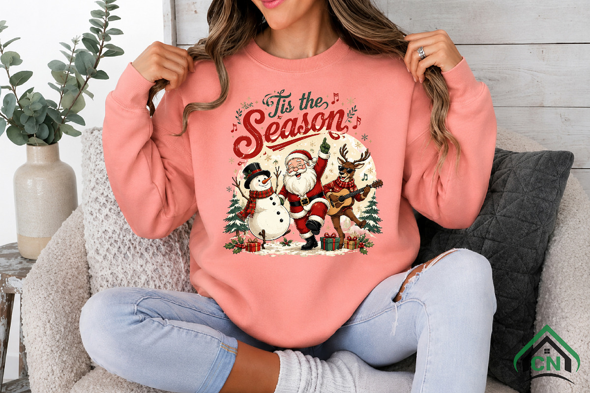 Retro Tis the season png, Santa, a Seasonal Illustration by Craft Nest (Photo 2 of 5)