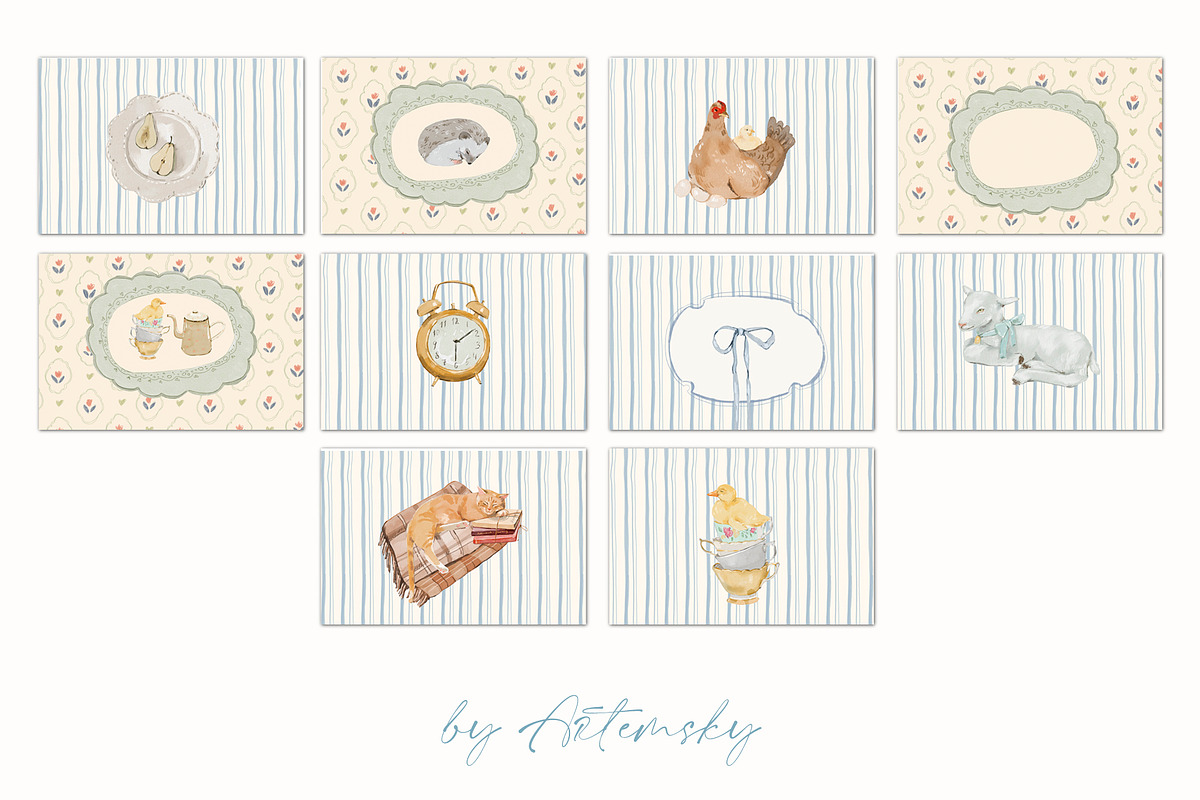 Cottage Core Nursery Wall Art Prints, a Background Graphic by Artemsky (Photo 7 of 12)