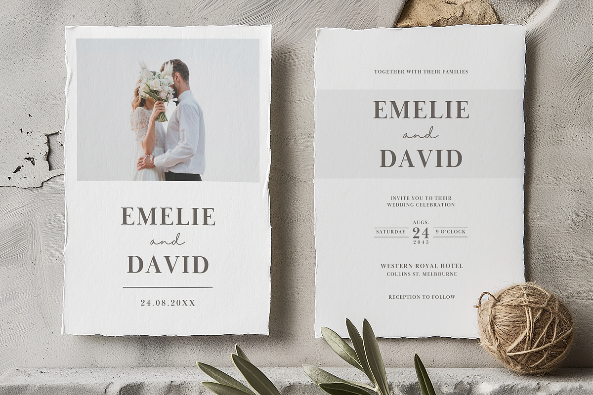 Minimalist Wedding Invitation Card, an Invitation Template by kin9candra (Photo 4 of 9)