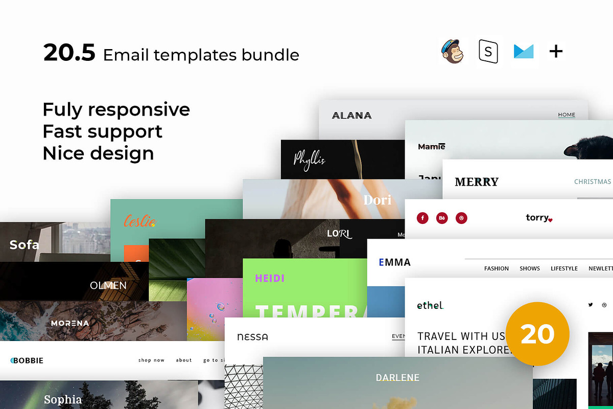 20 Email templates bundle V, an Email Template by ThemesCode