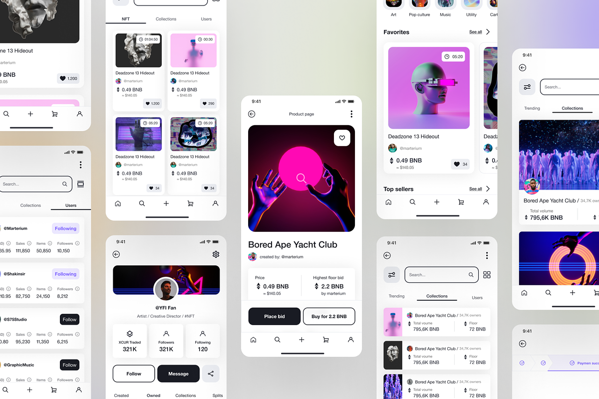 NFT app, an UI Kit Template by Julia Shagofferova (Photo 6 of 7)