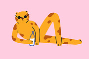Funny animals drinking alcohol set, an Animal Illustration by Good Studio (Thumbnail 4 of 11)