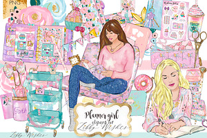 Planner girl clipart