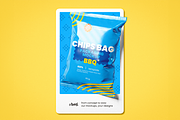 Chips Bag Package Advertising Mockup, an Advertising Mockup by Se٧enStudio (Thumbnail 2 of 2)
