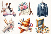 Parisian Just Married Clipart, an Illustration by Pixels.Craft (Thumbnail 3 of 7)
