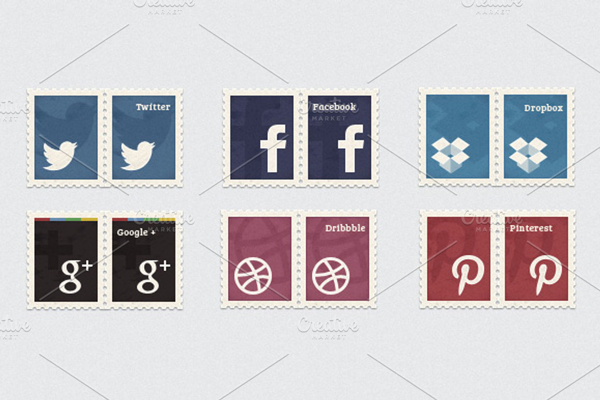 Social Media Stamps, a Templates & Theme by DesignLots (Photo 1 of 2)