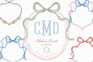 Vintage Grandmillenial Crest Bows