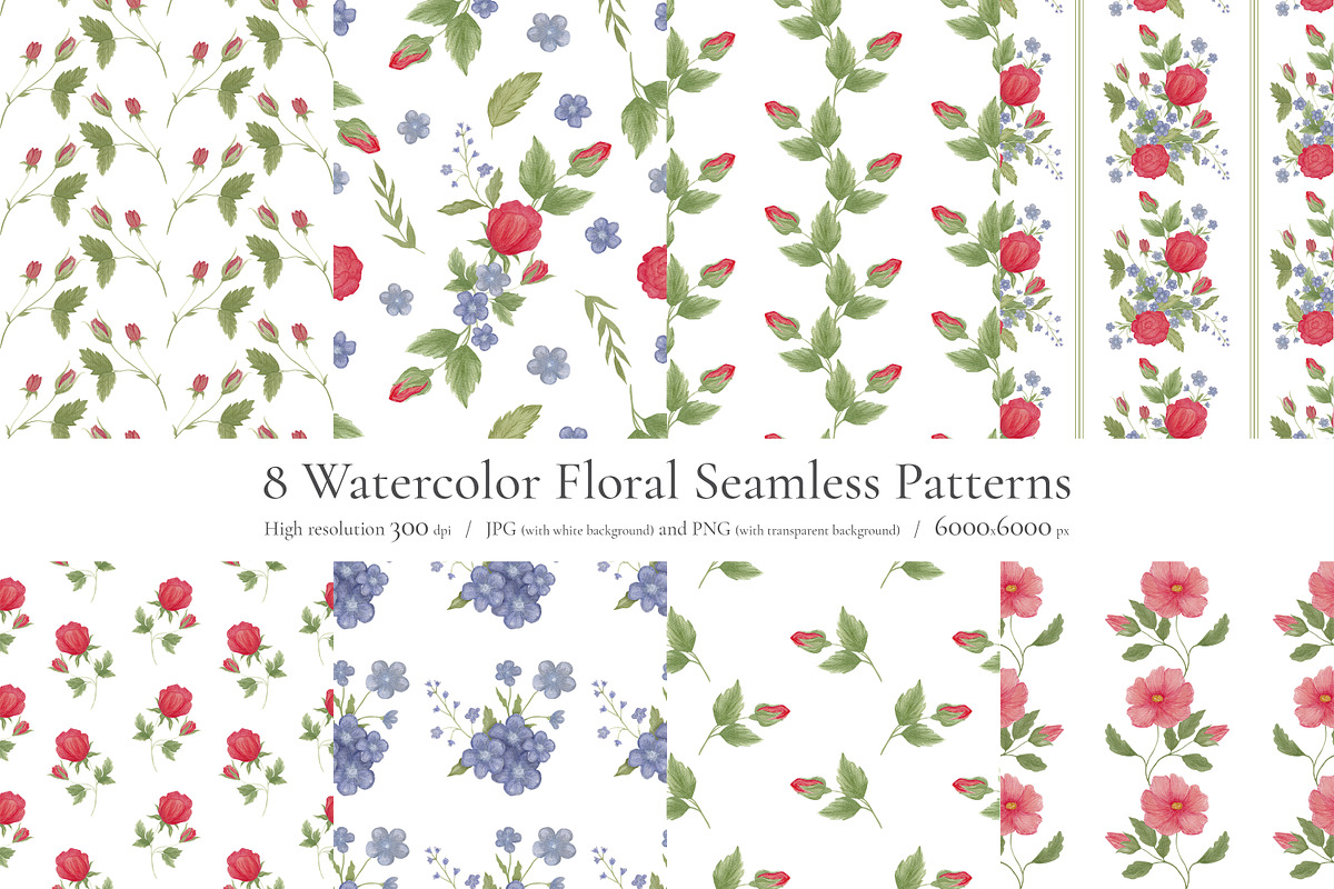 Vintage Rose: Seamless Patterns, a Pattern Graphic by Nadia Semyroz (Photo 1 of 6)