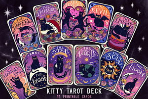 Cat Tarot Deck 11 Cards & BONUS