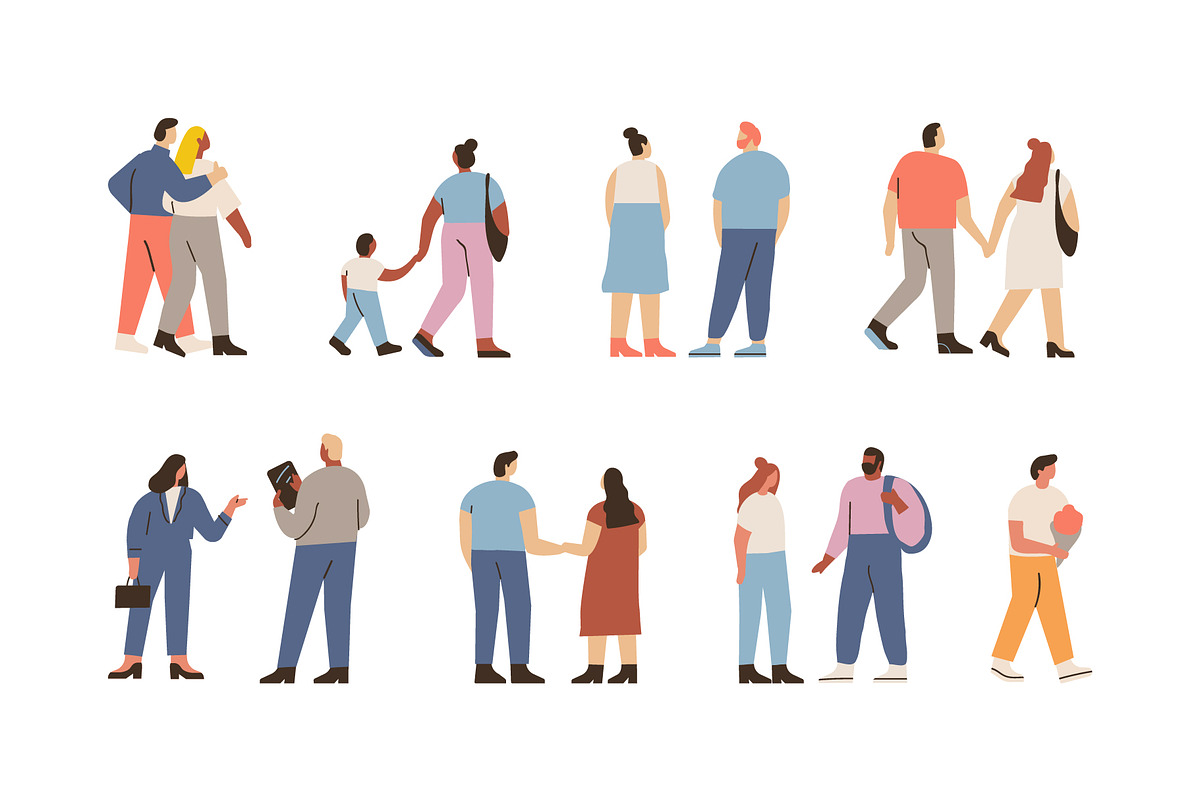 Vector Crowd People bundle, a Person Illustration by Vector_Art
