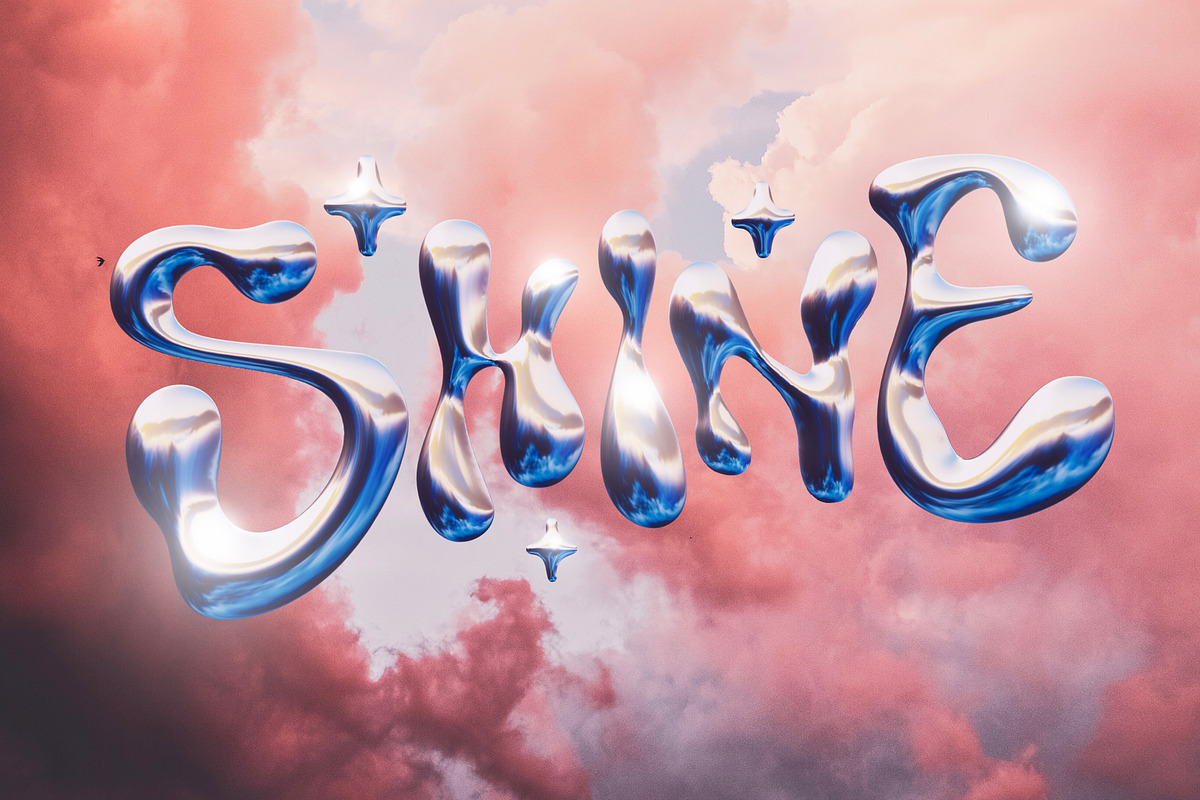 Wubble 2.0 3D Chrome Font Set, a Font by Sam Parrett (Photo 3 of 7)
