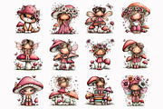 Cute Mushroom Fairy Clipart, a Seasonal Illustration by Design Market (Thumbnail 2 of 3)