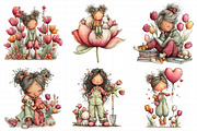 Whimsical Girl with Tulips and Puppy, an Illustration by Daily.Designs (Thumbnail 6 of 8)