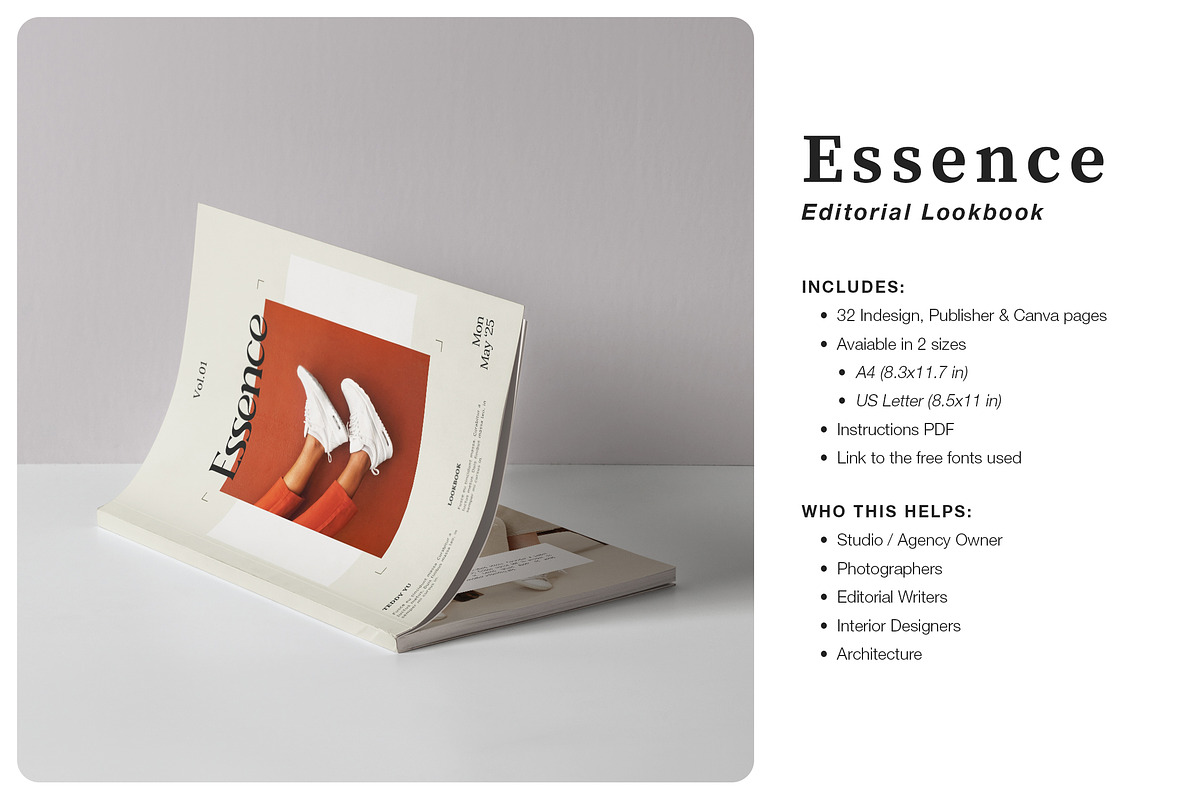 ESSENCE Fashion Lookbook, a Magazine Template by BlancaLab Studio (Photo 2 of 9)
