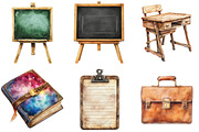 Retro Back to School Clipart, a Seasonal Illustration by CitraGraphics (Thumbnail 2 of 3)