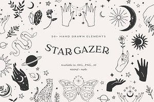 Stargazer Celestial Vector Set