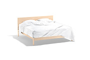 White Wooden Double Bed 3D Model, an Object 3D Model by rebrandy (Thumbnail 3 of 10)