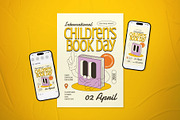 Retro Children's Book Day Flyer Set, a Flyer Template by The Good Store (Thumbnail 1 of 2)